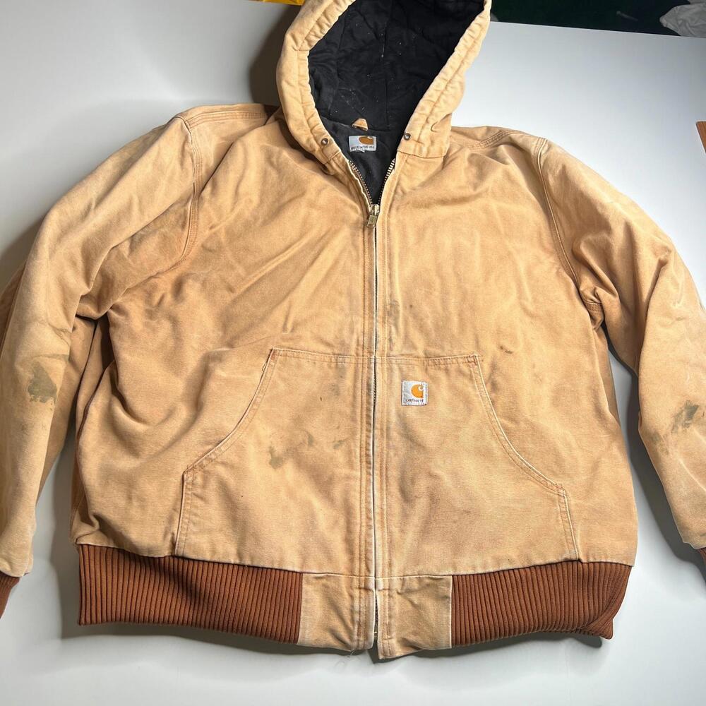 Vintage Carhartt J140 BRN Duck Active Jacket XL Regular Brown Made in USA Quilte